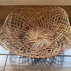 Woven Rattan Decorative Bowl - Natural Brown
